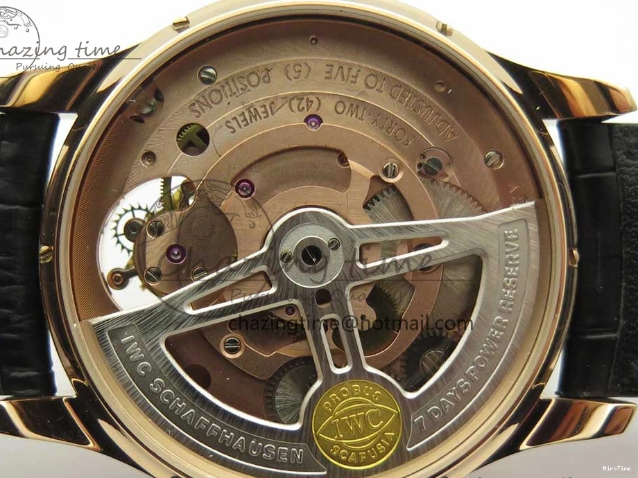 MIROTIME 0116 Portuguese Tourbillon IW5046 RG ZF Best Edition Gray Dial on Black Leather Strap SmoothTexture 7142